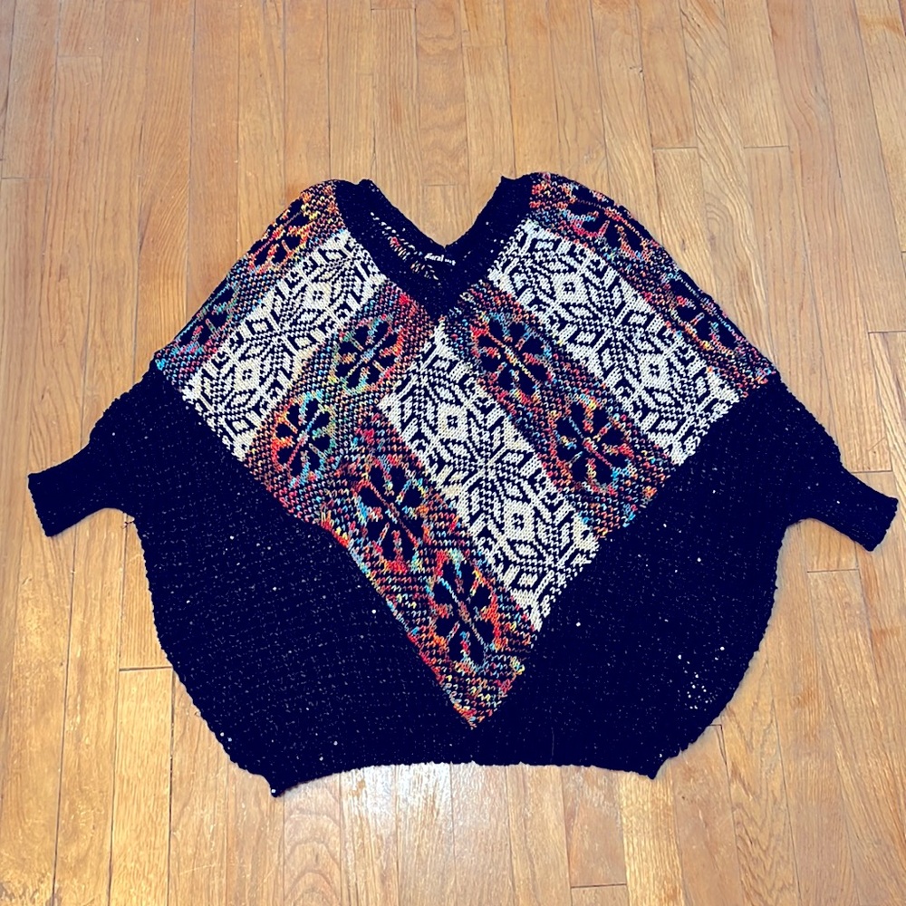 3/4 sleeve oversized sweater, vibrant